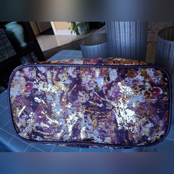 Bnwt Sonia Kashuk Multicolor Floral W Gold Sheen W/Brush Organize Cosmetic Case - Picture 11 of 11